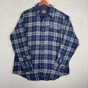 Greatland Sportswear Plaid Flannel Shirt Mens Large Blue Purple Vintage Outdoors